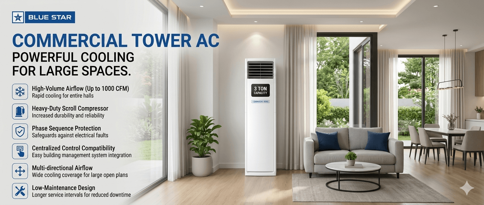 Voltas 2 Ton Tower AC for rent